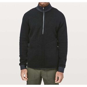 Lululemon Tundra Trek 1/2 Zip fleece sherpa pullover black sweater men Medium